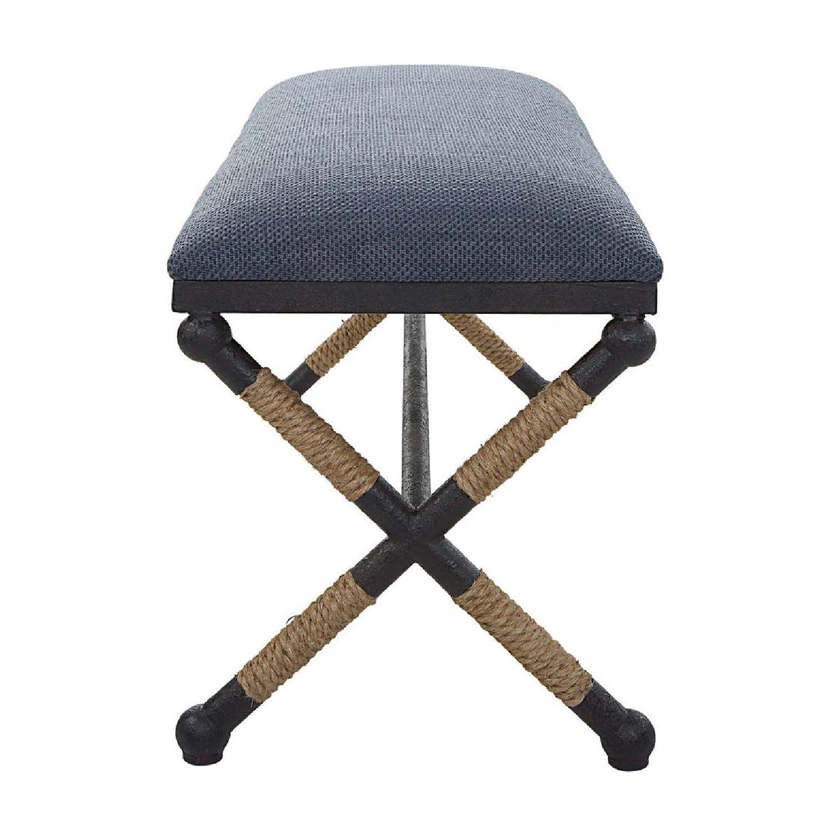 Blue Cotton Blend Bench by Uttermost Firth, alternate view 4