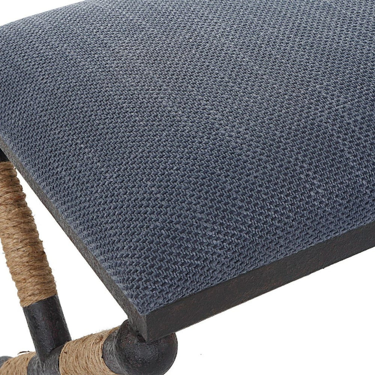 Blue Cotton Blend Bench by Uttermost Firth, alternate view 5