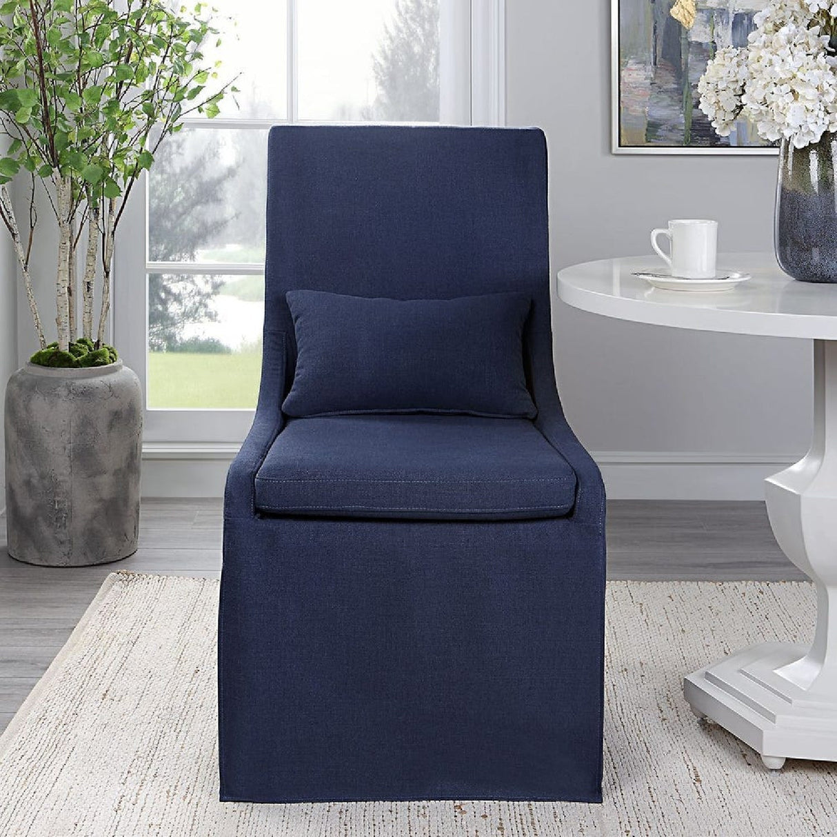 Modern European furniture - Slipcovered Accent Chair - www.oroa.com