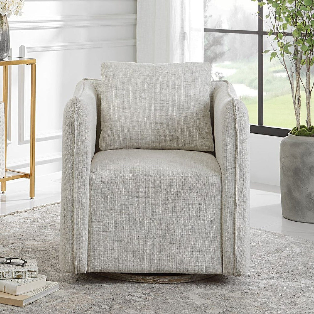 Modern European furniture - Flanged Edge Swivel Chair - www.oroa.com