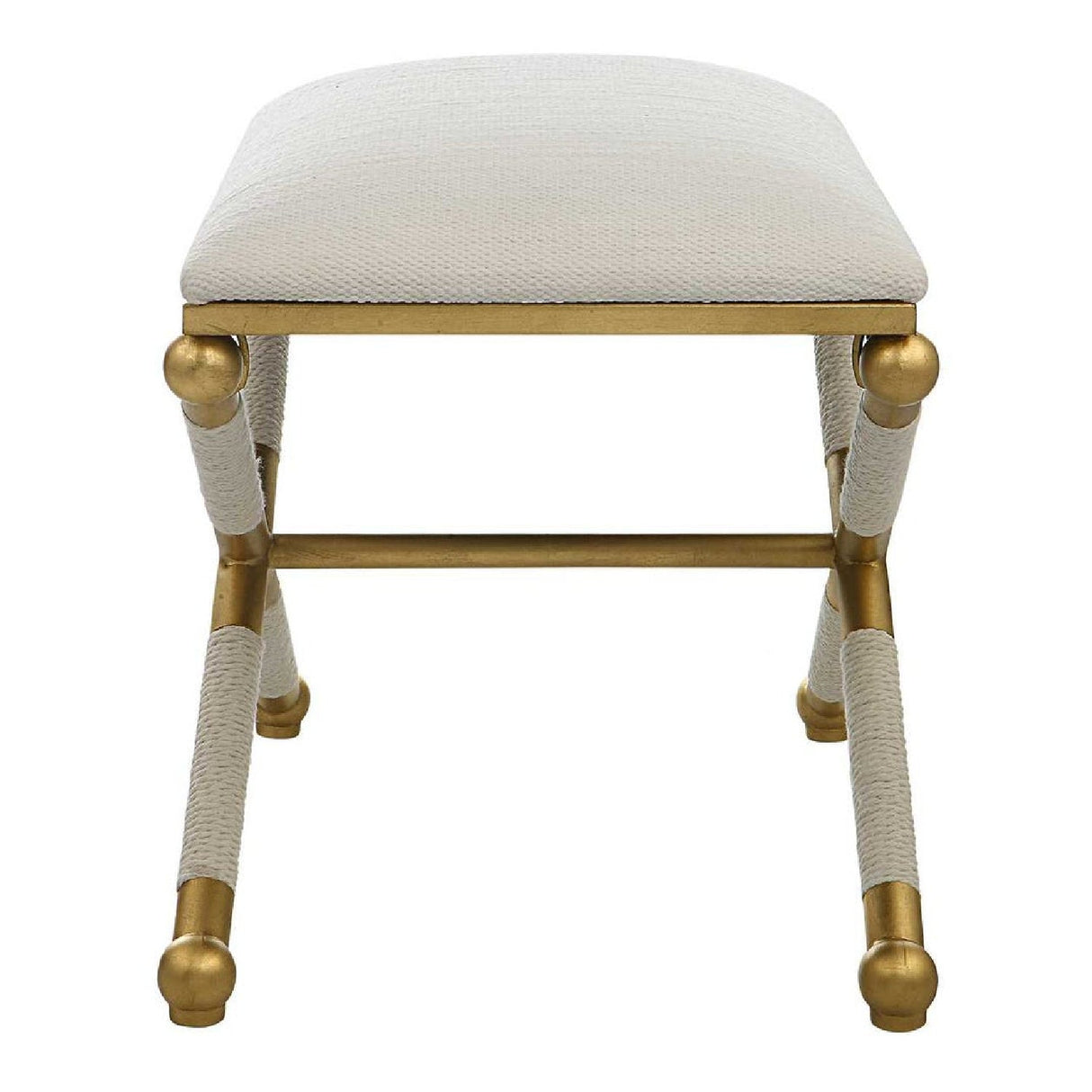 Gold Framed White Bench S by Uttermost Socialite, alternate view 3