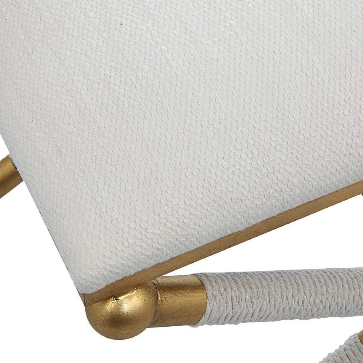 Gold Framed White Bench S by Uttermost Socialite, alternate view 4