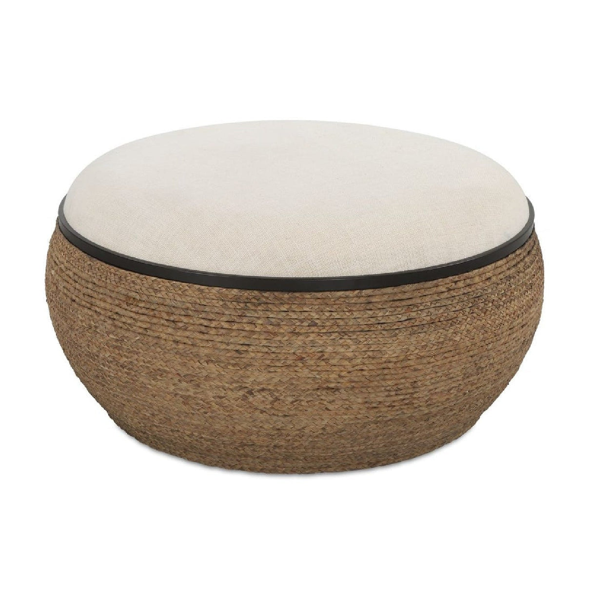 Modern European furniture - Braided Straw Round Ottoman - www.oroa.com
