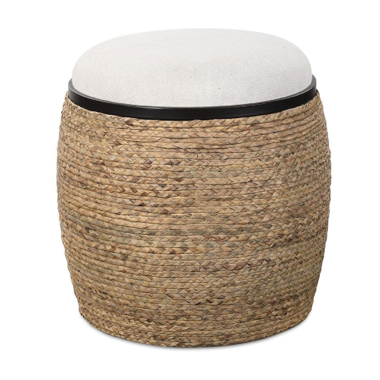Modern European furniture - Braided Straw Round Ottoman - www.oroa.com