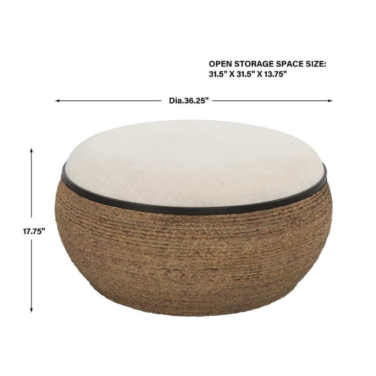 Modern European furniture - Braided Straw Round Ottoman - www.oroa.com