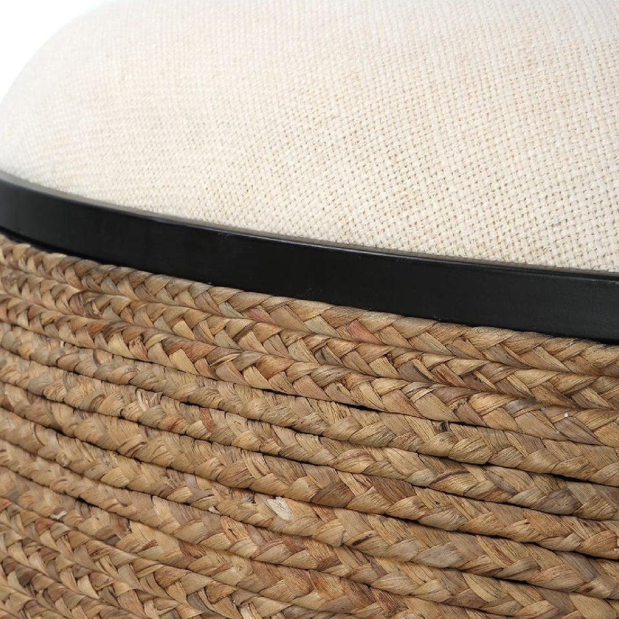 Modern European furniture - Braided Straw Round Ottoman - www.oroa.com