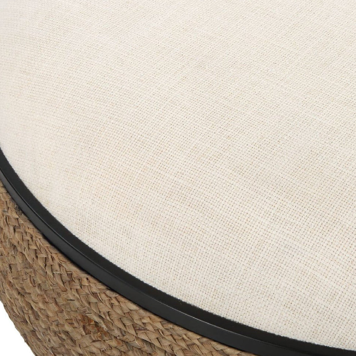 Modern European furniture - Braided Straw Round Ottoman - www.oroa.com