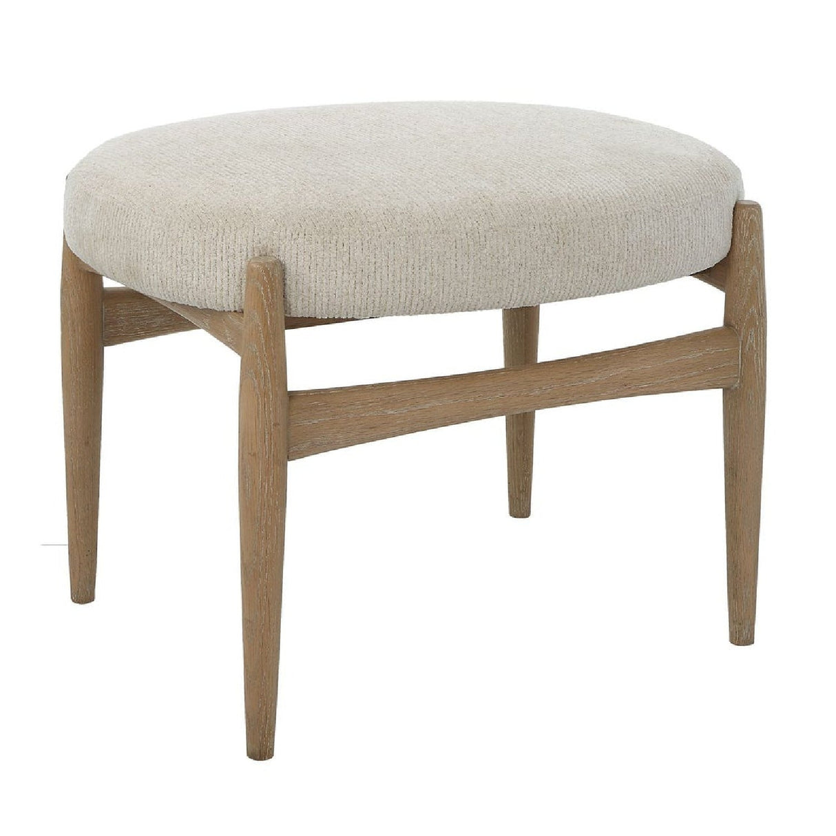 Oak Base White Fabric Bench S by Uttermost Acrobat, alternate view 3
