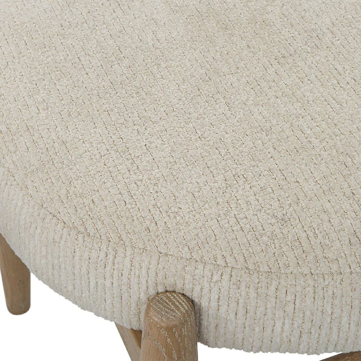 Oak Base White Fabric Bench S by Uttermost Acrobat, alternate view 6
