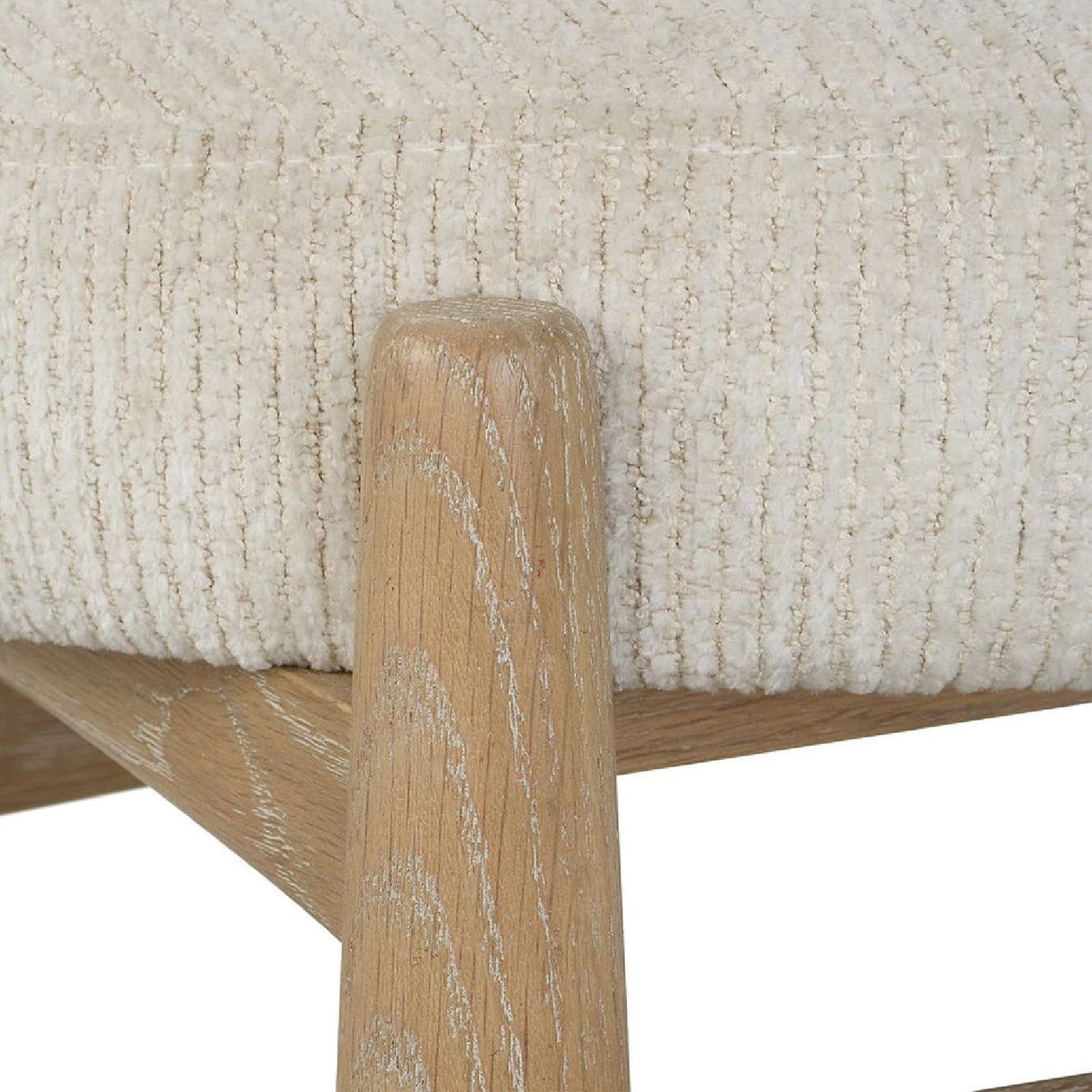 Oak Base White Fabric Bench S by Uttermost Acrobat, alternate view 5