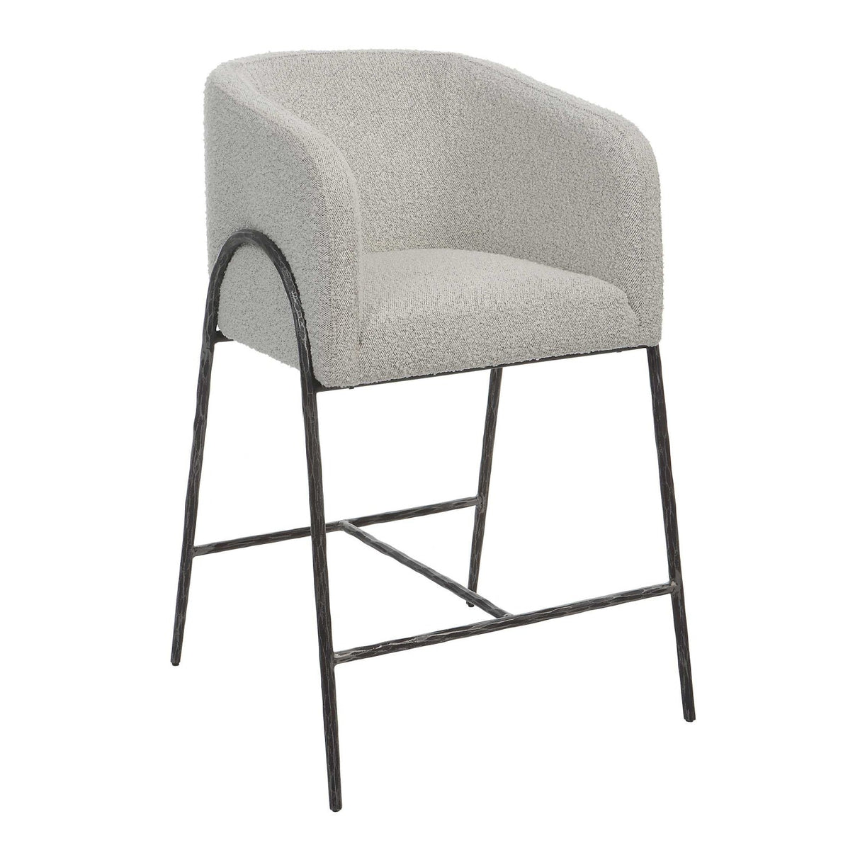 Barrel-Back Boucle Counter Stool by Uttermost Jacobsen, alternate view 3