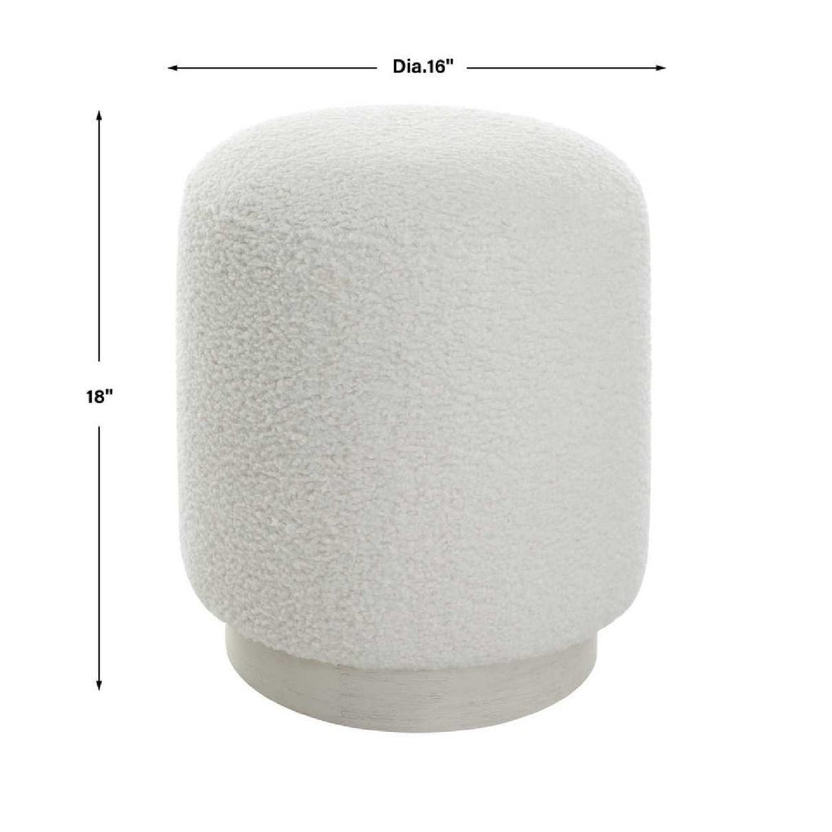White Shearling Ottoman | Oroa.com