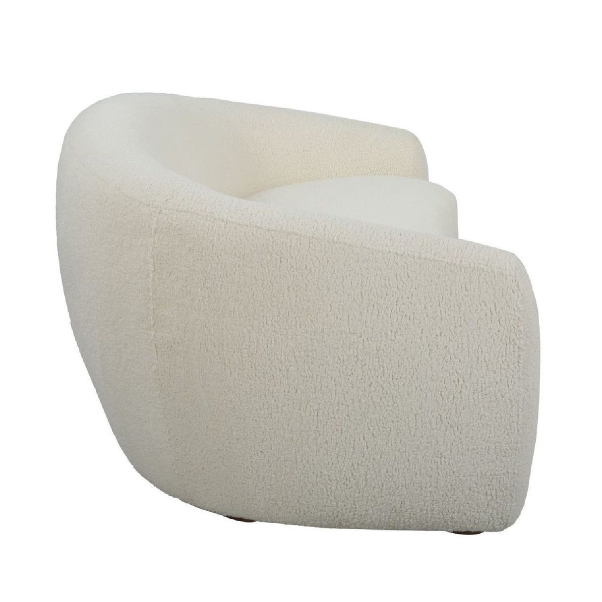 White Shearling Curved Sofa by Uttermost Capra, alternate view 4
