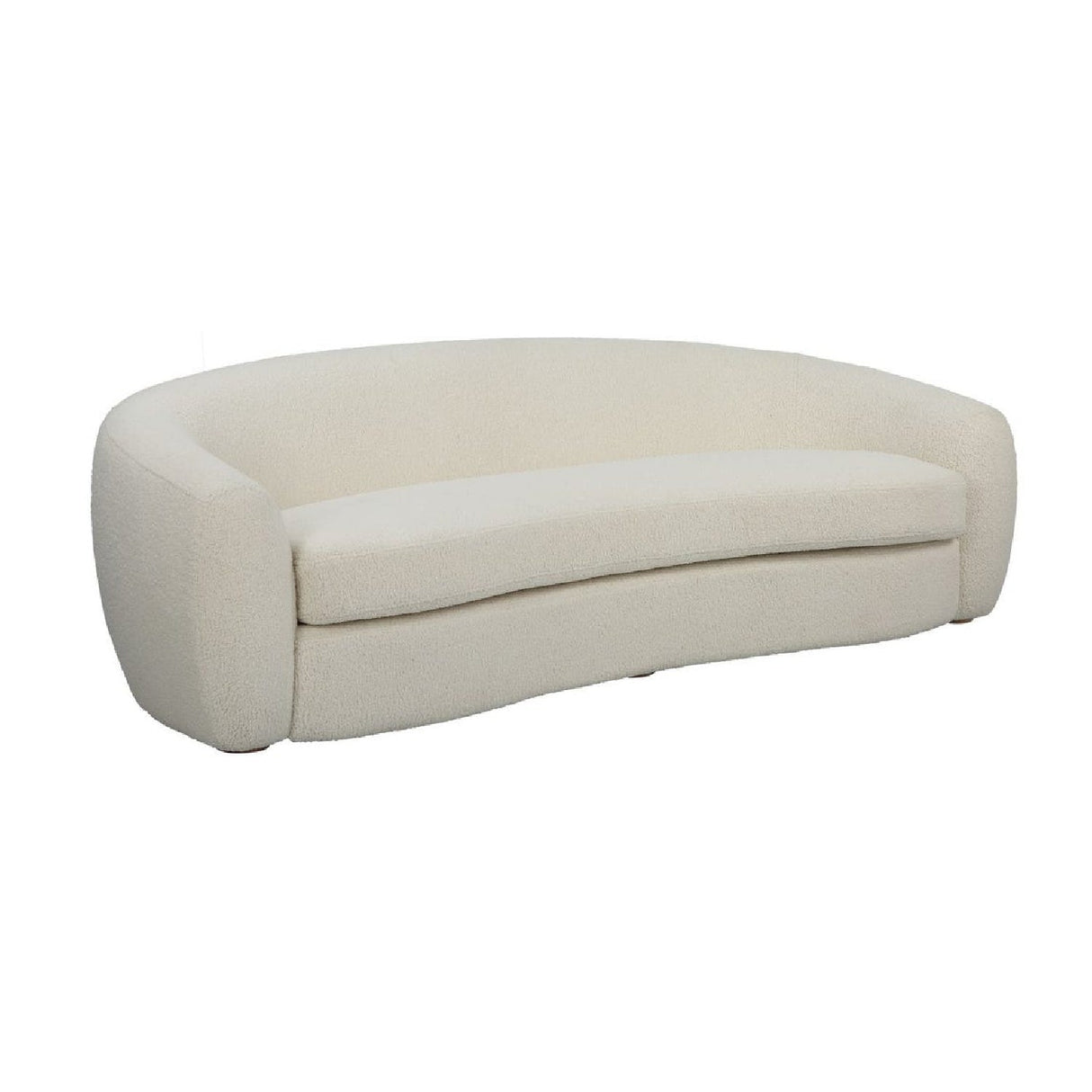 White Shearling Curved Sofa by Uttermost Capra, alternate view 3