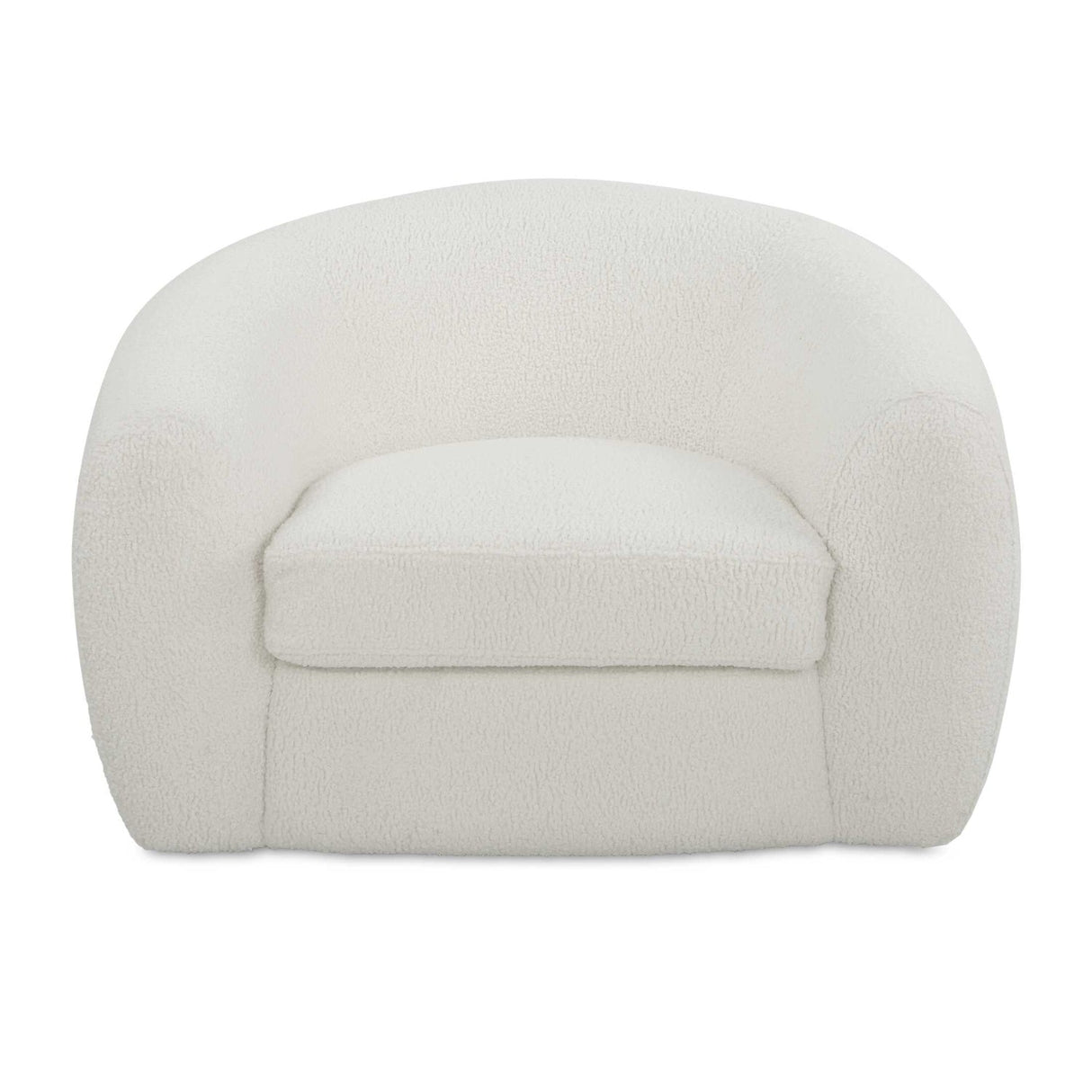 White Shearling Curved Swivel Chair by Uttermost Capra