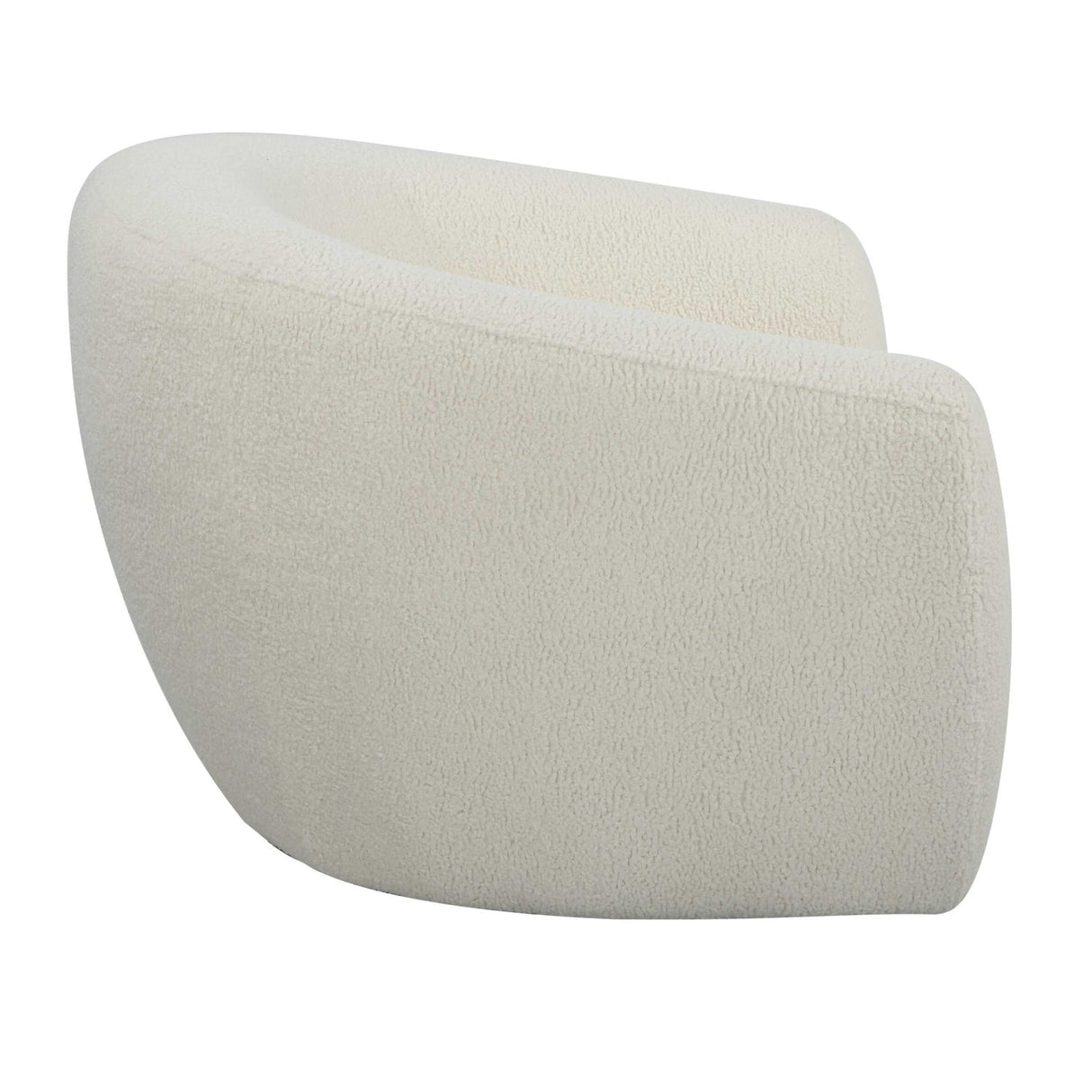 White Shearling Curved Swivel Chair by Uttermost Capra, alternate view 4