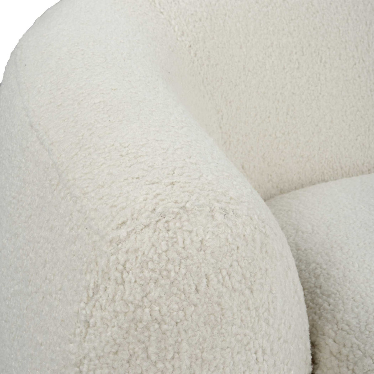 White Shearling Curved Swivel Chair by Uttermost Capra, alternate view 5