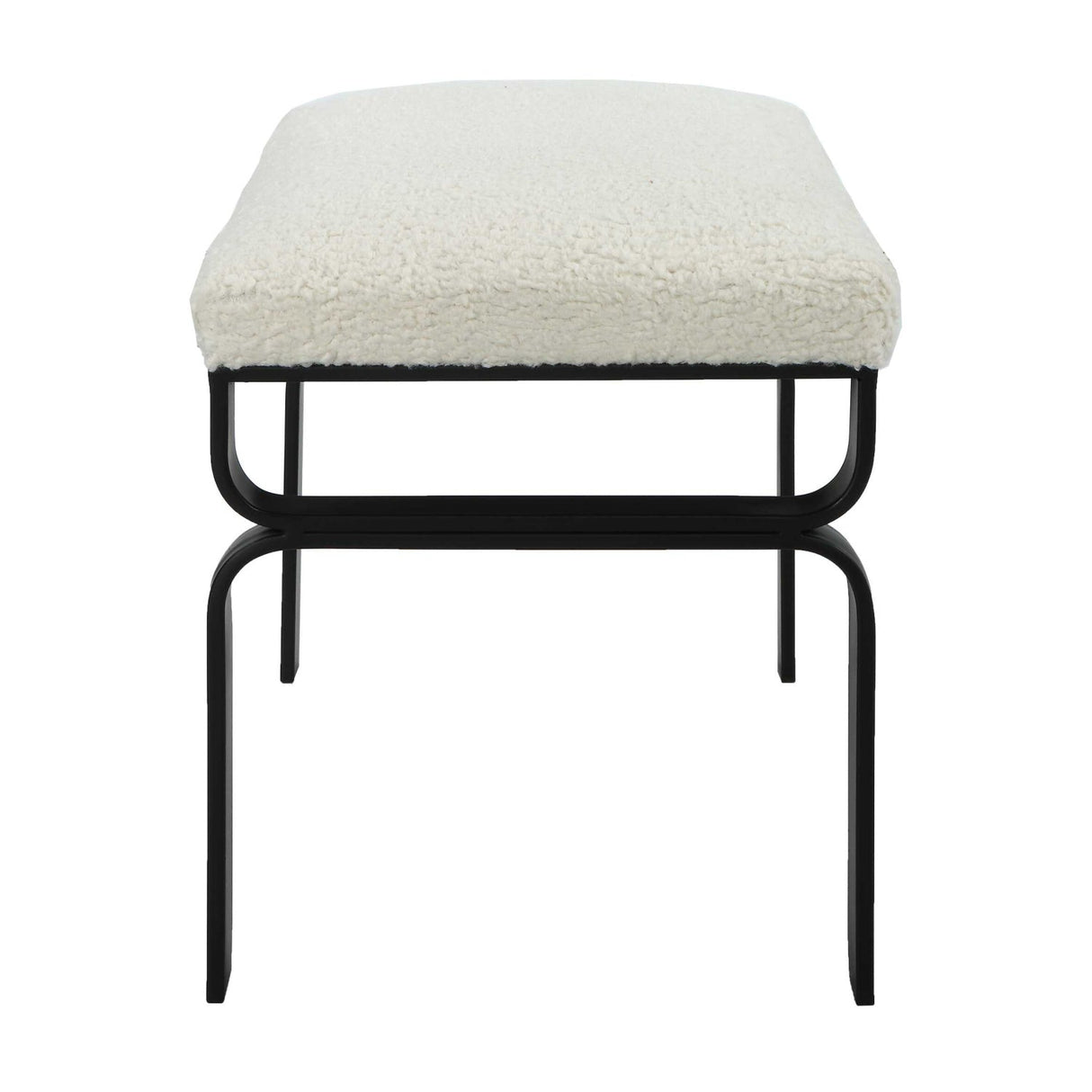Iron Base White Shearling Bench S by Uttermost Diverge, alternate view 4