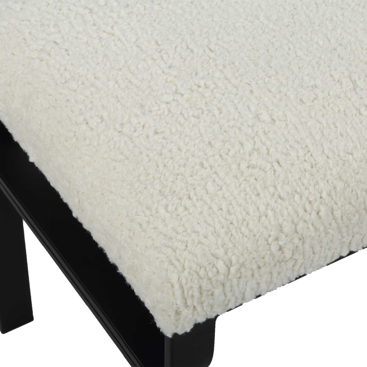 Iron Base White Shearling Bench S by Uttermost Diverge, alternate view 5