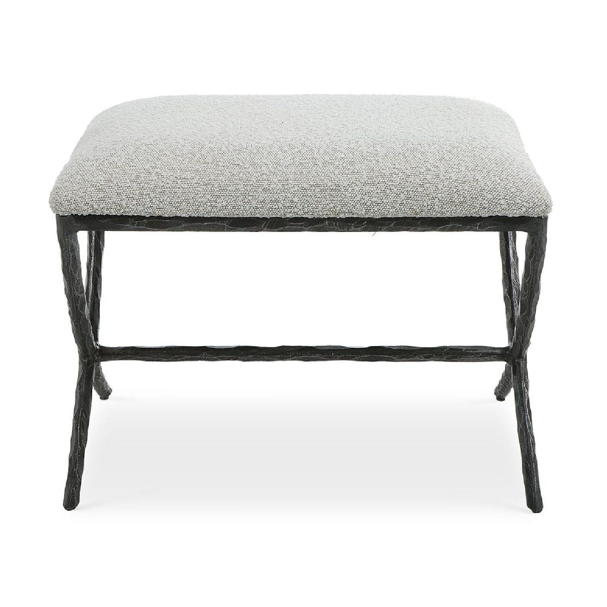 Iron Base White Boucle Bench S by Uttermost Brisby