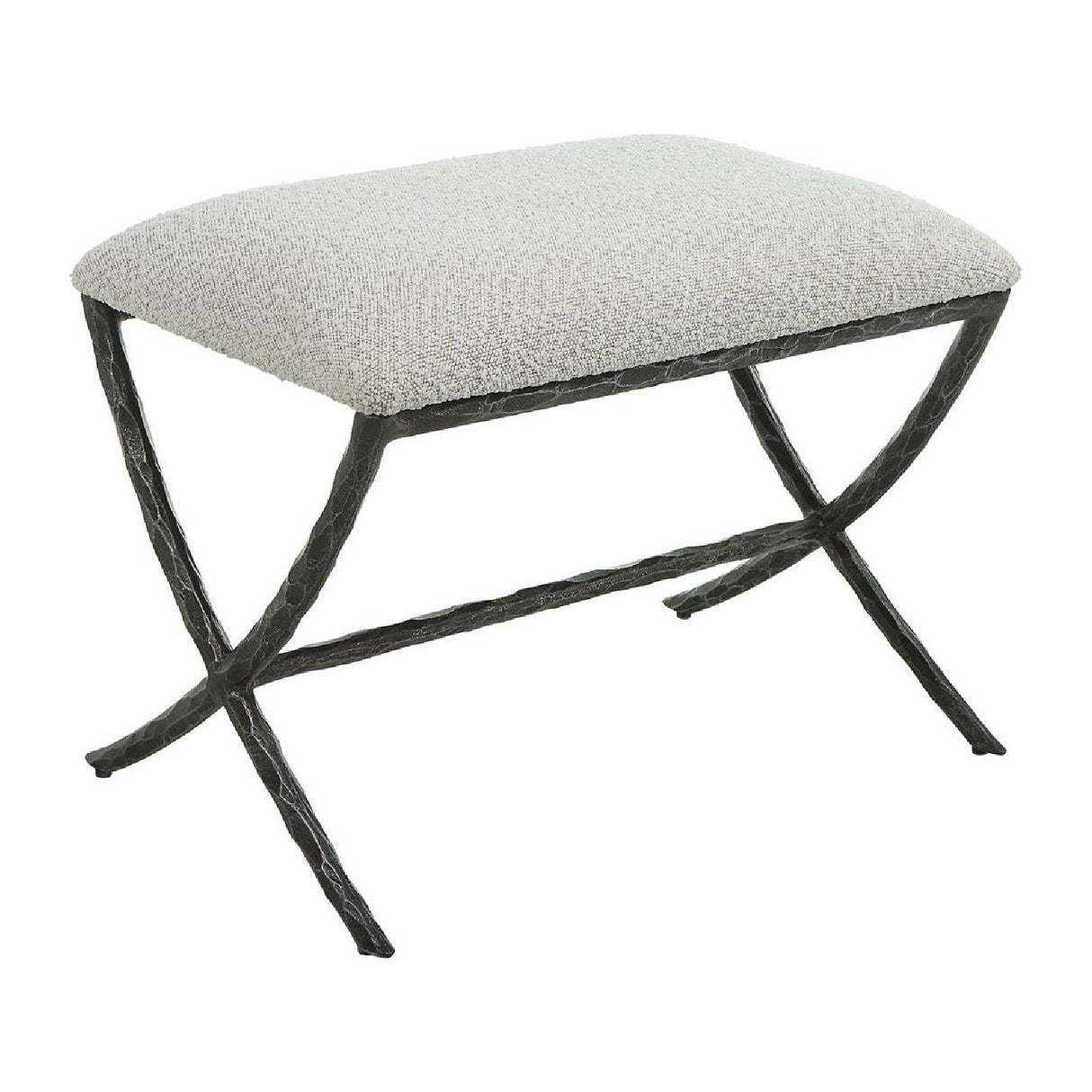 Iron Base White Boucle Bench S by Uttermost Brisby, alternate view 3