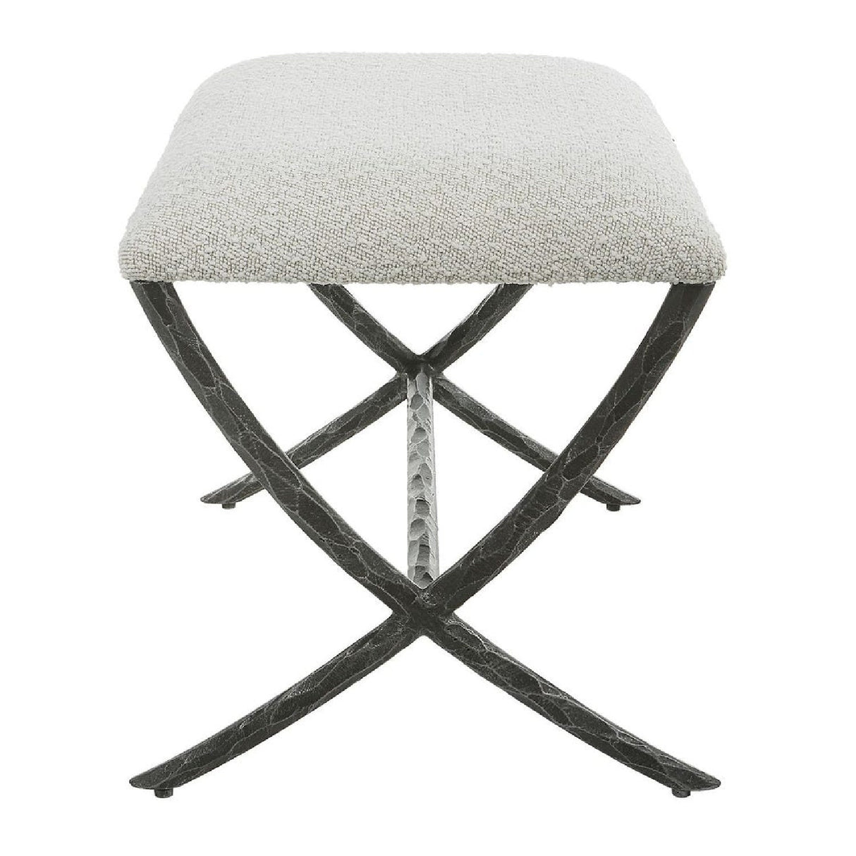 Iron Base White Boucle Bench S by Uttermost Brisby, alternate view 4