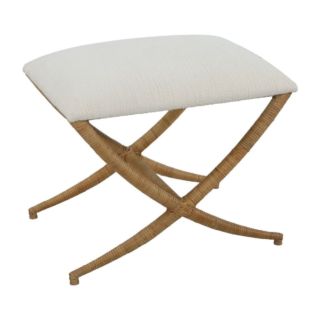 Rattan Wrapped Cross-Base Bench S by Uttermost Expedition, alternate view 3