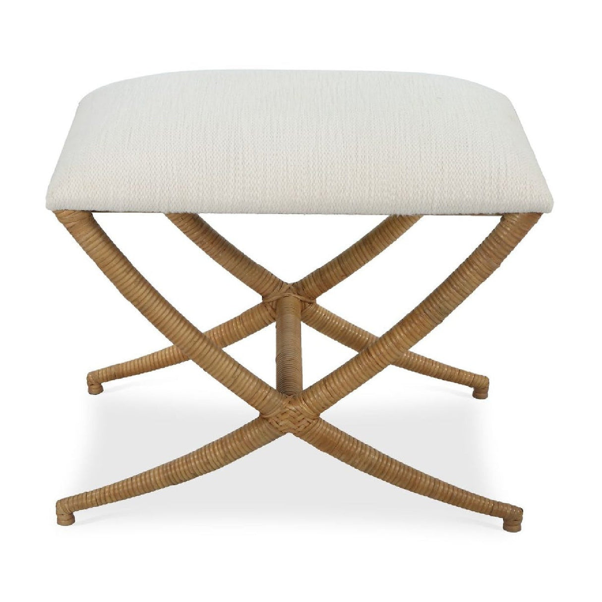 Rattan Wrapped Cross-Base Bench S by Uttermost Expedition
