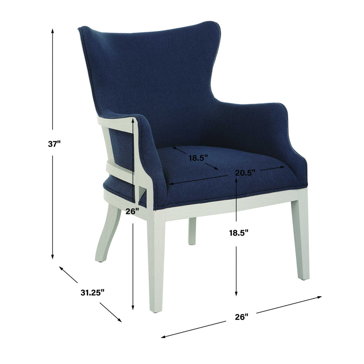 Woven Blue Fabric Accent Chair by Uttermost Gordonston, alternate view 11