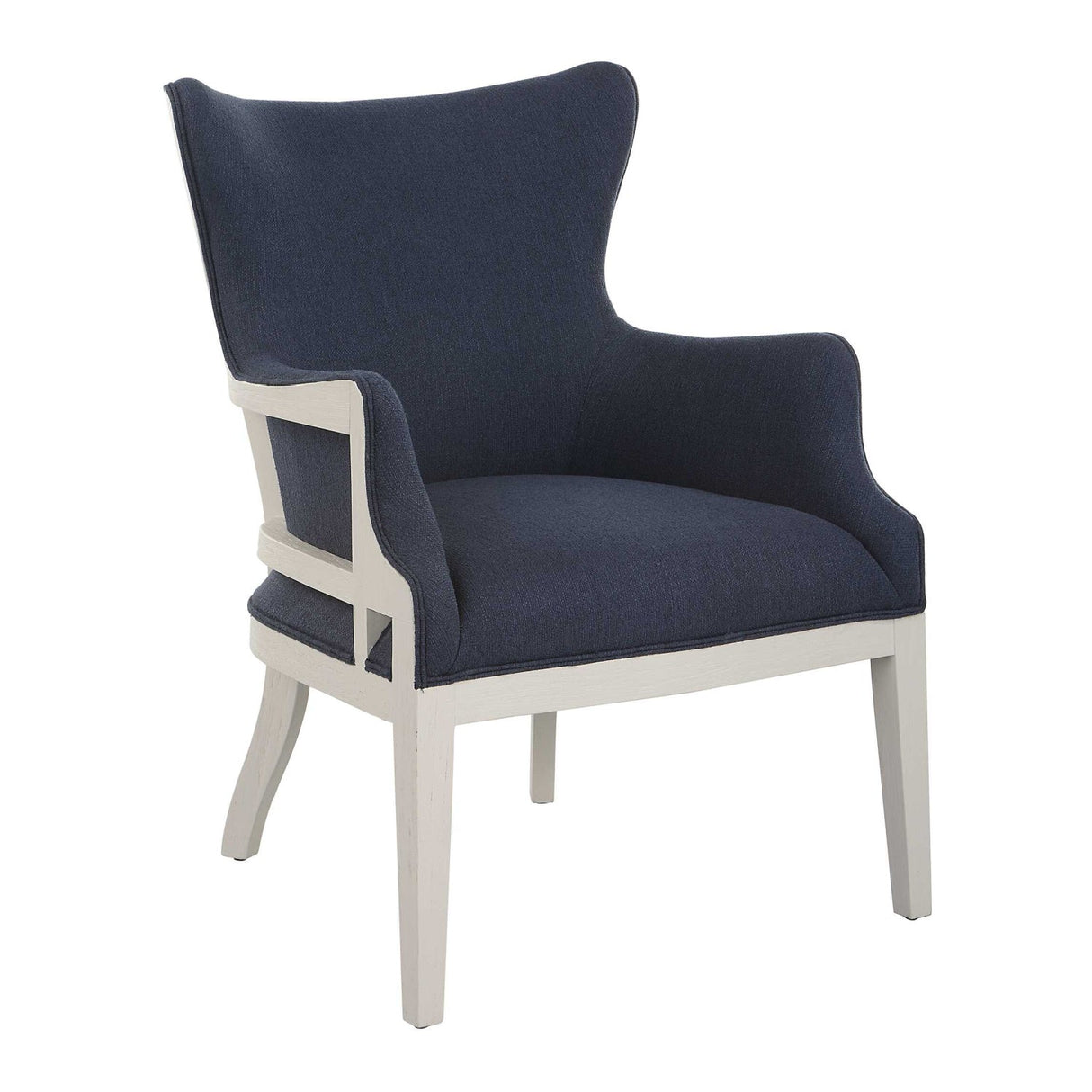Woven Blue Fabric Accent Chair by Uttermost Gordonston, alternate view 3