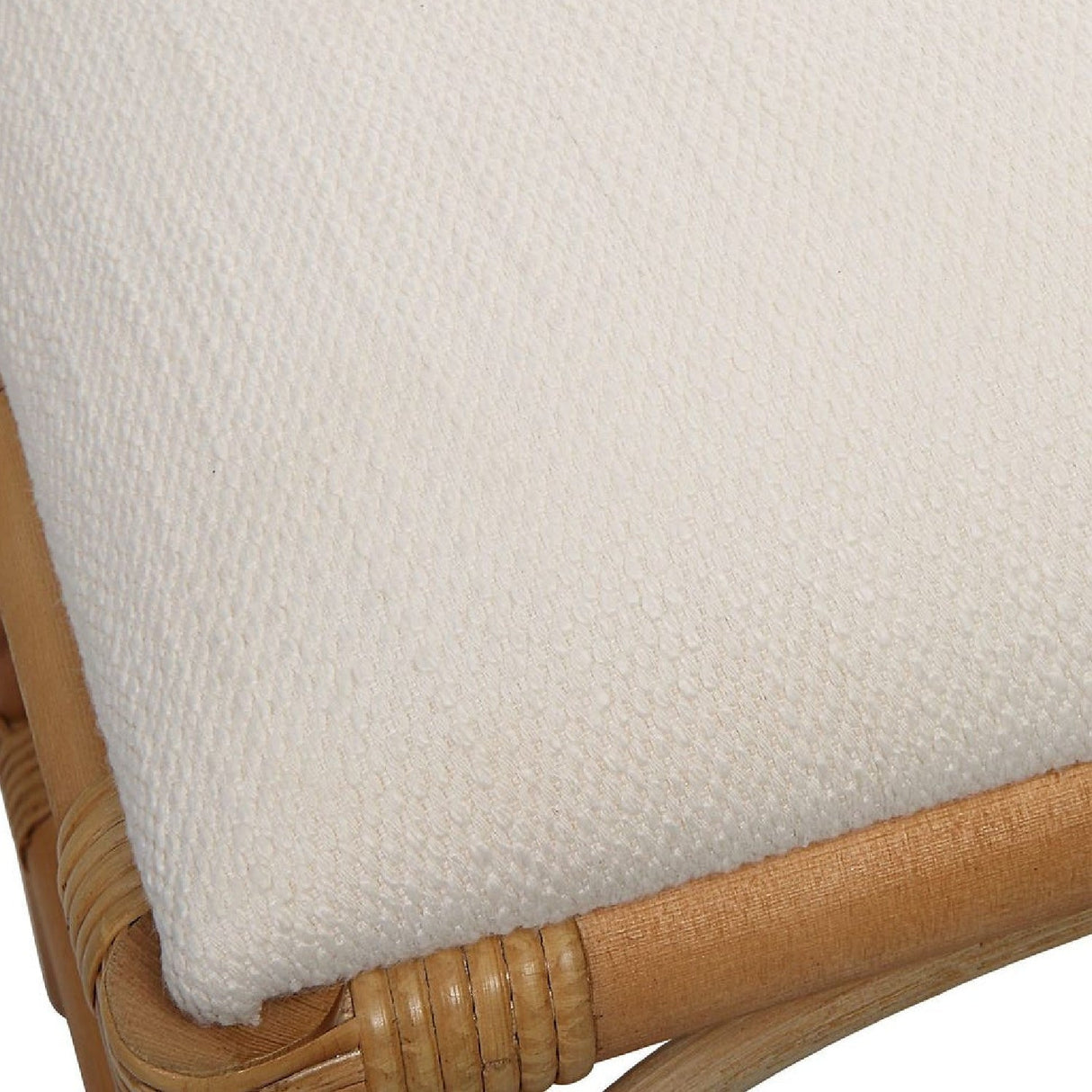 Rattan Base White Fabric Bench by Uttermost Laguna, alternate view 6