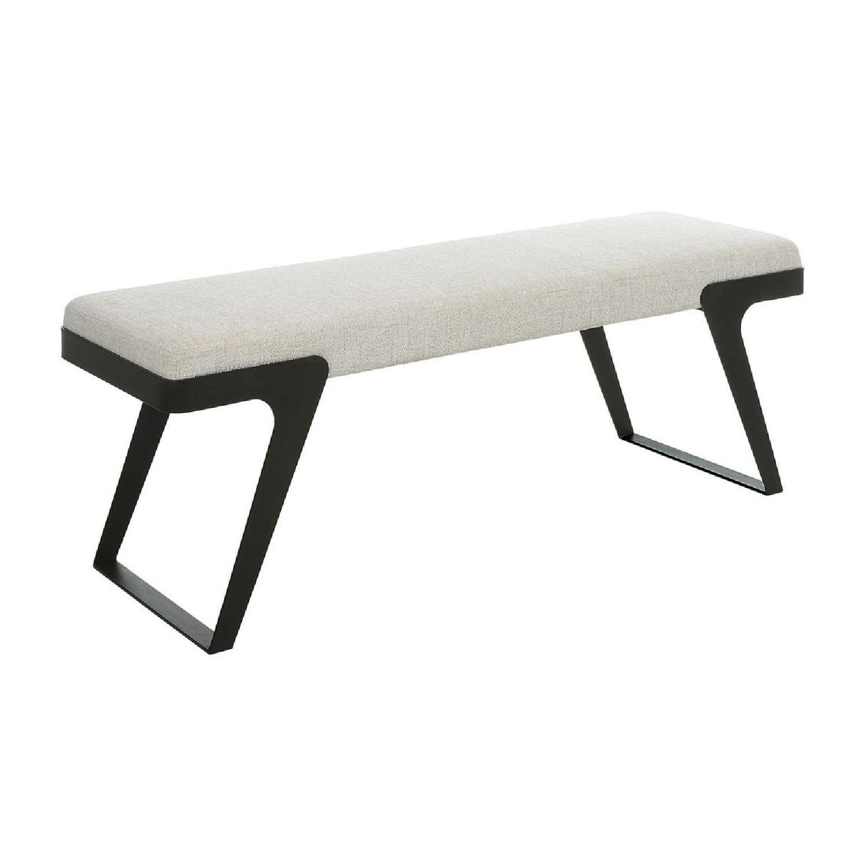 White Chenille Boucle Bench by Uttermost Hover, alternate view 3