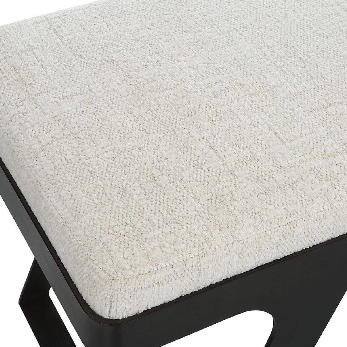 White Chenille Boucle Bench by Uttermost Hover, alternate view 6