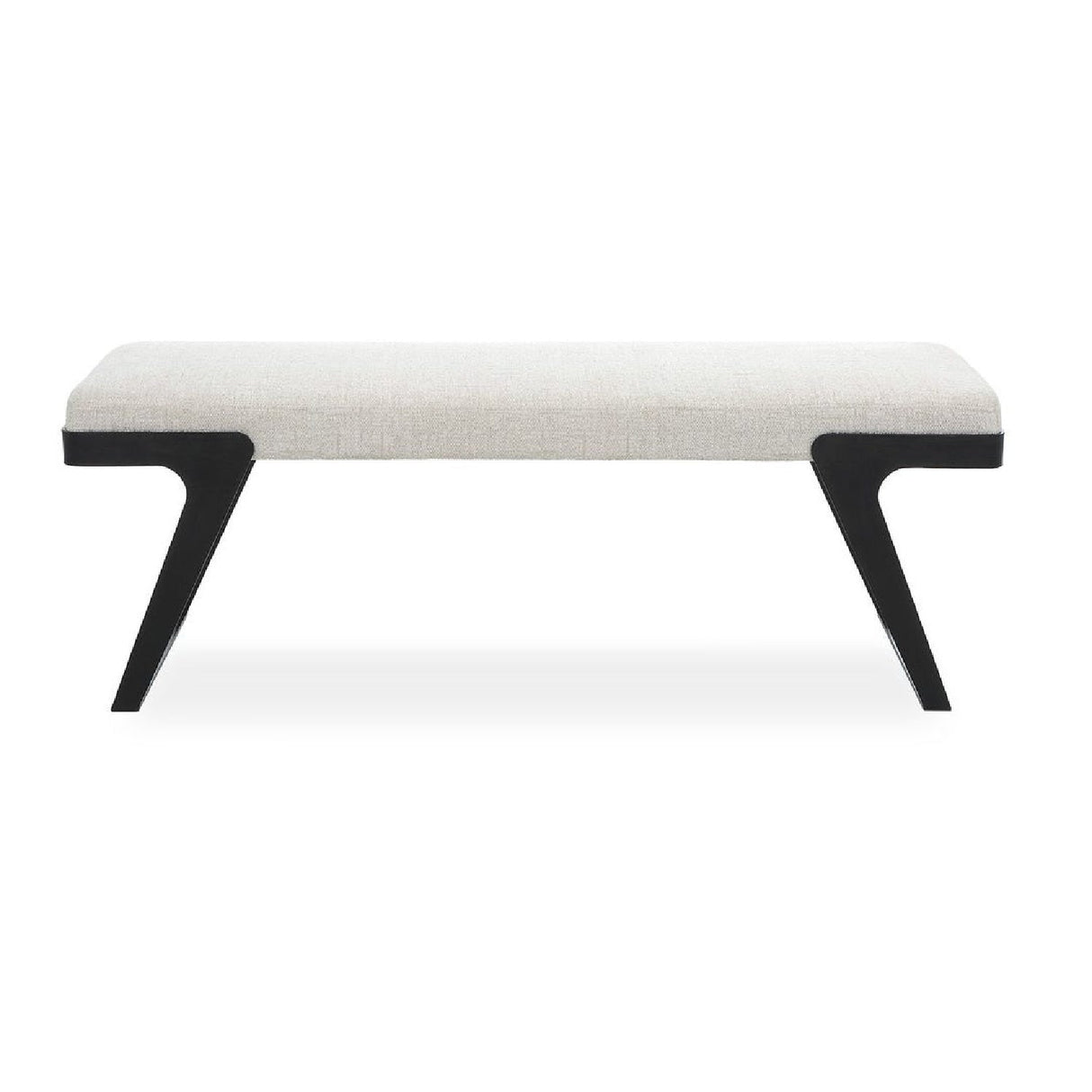 White Chenille Boucle Bench by Uttermost Hover