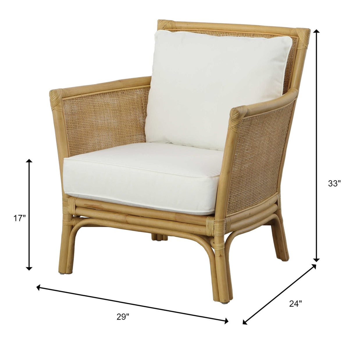 Cushioned Rattan Accent Chair by Uttermost Pacific, alternate view 8
