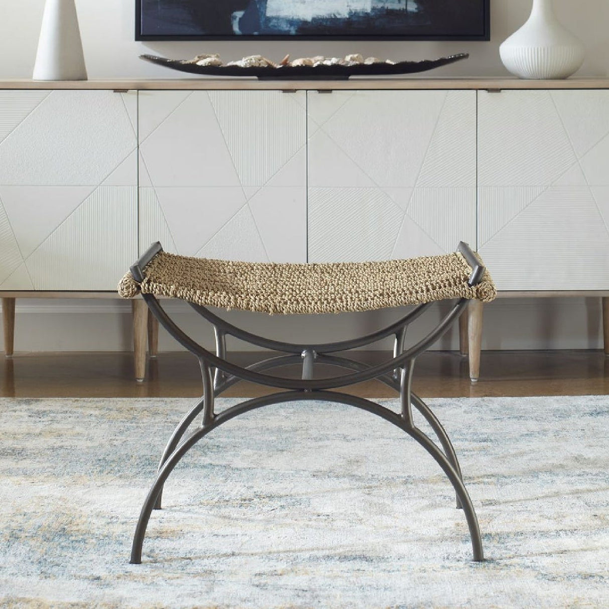 Modern European furniture - Woven Seagrass Bench S - www.oroa.com