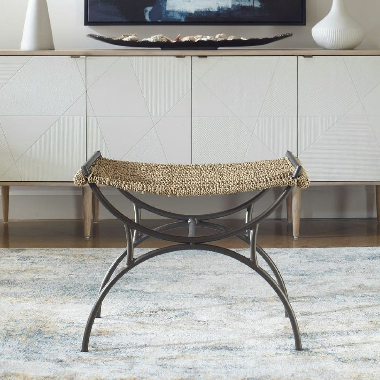 Woven Seagrass Bench S by Uttermost Playa, alternate view 7