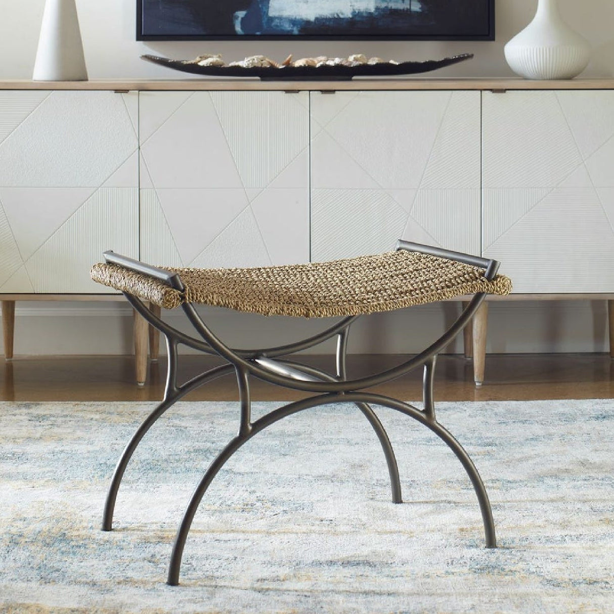 Woven Seagrass Bench S by Uttermost Playa, alternate view 2