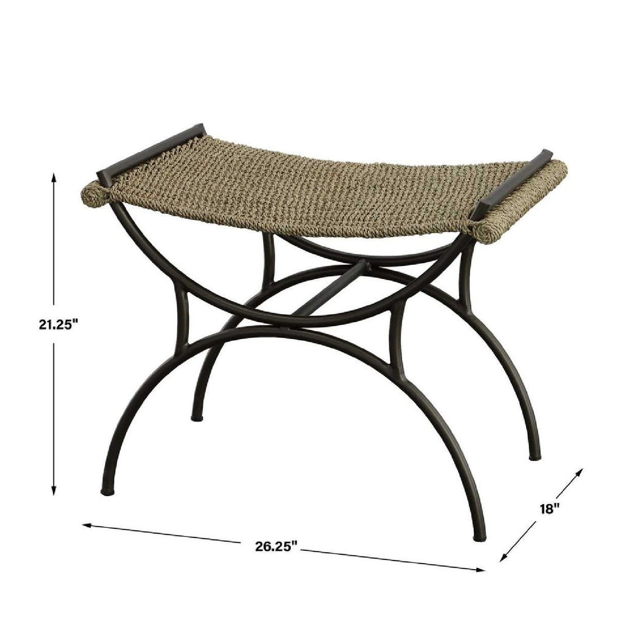 Woven Seagrass Bench S by Uttermost Playa, alternate view 5