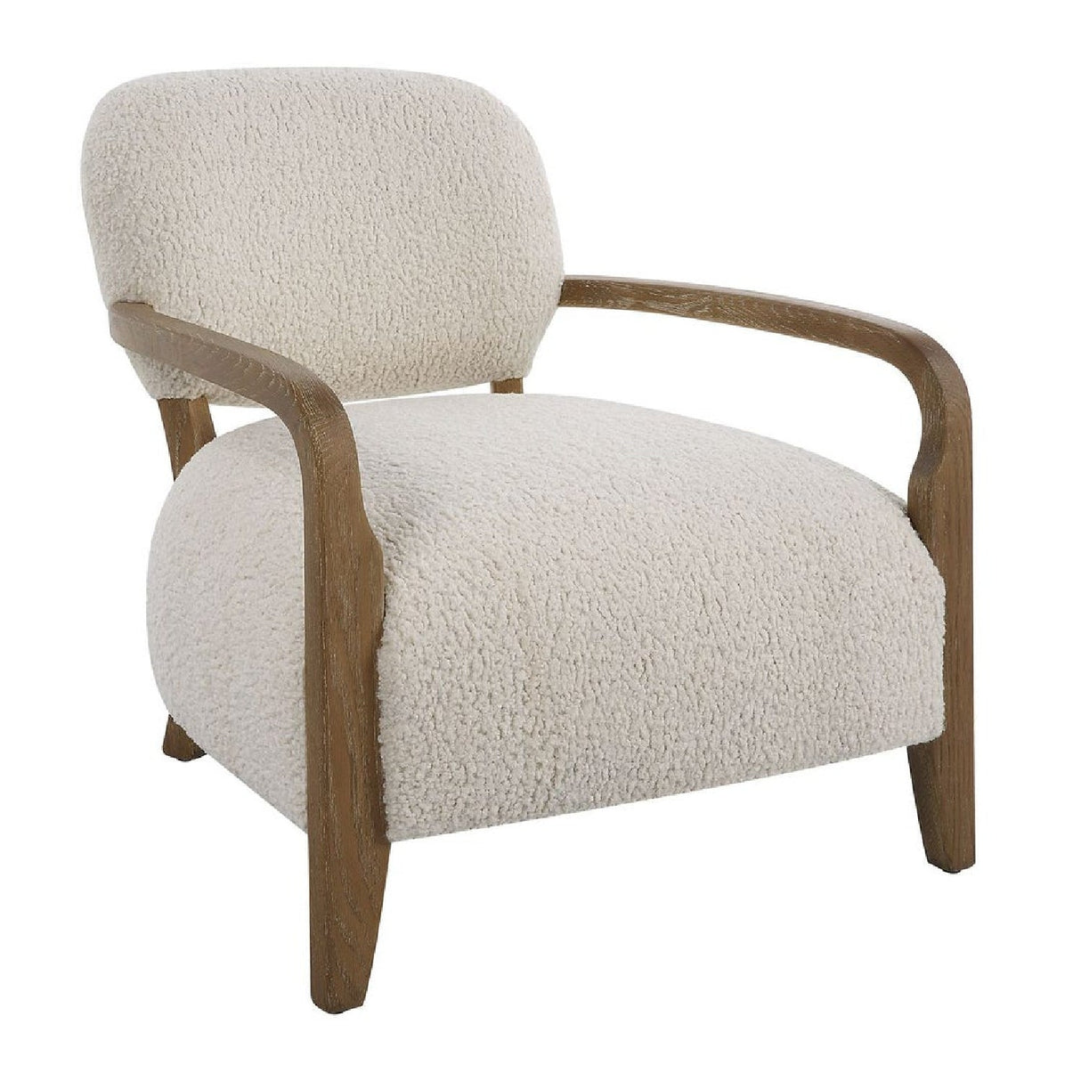 Cream Shearling Accent Chair by Uttermost Telluride, alternate view 3