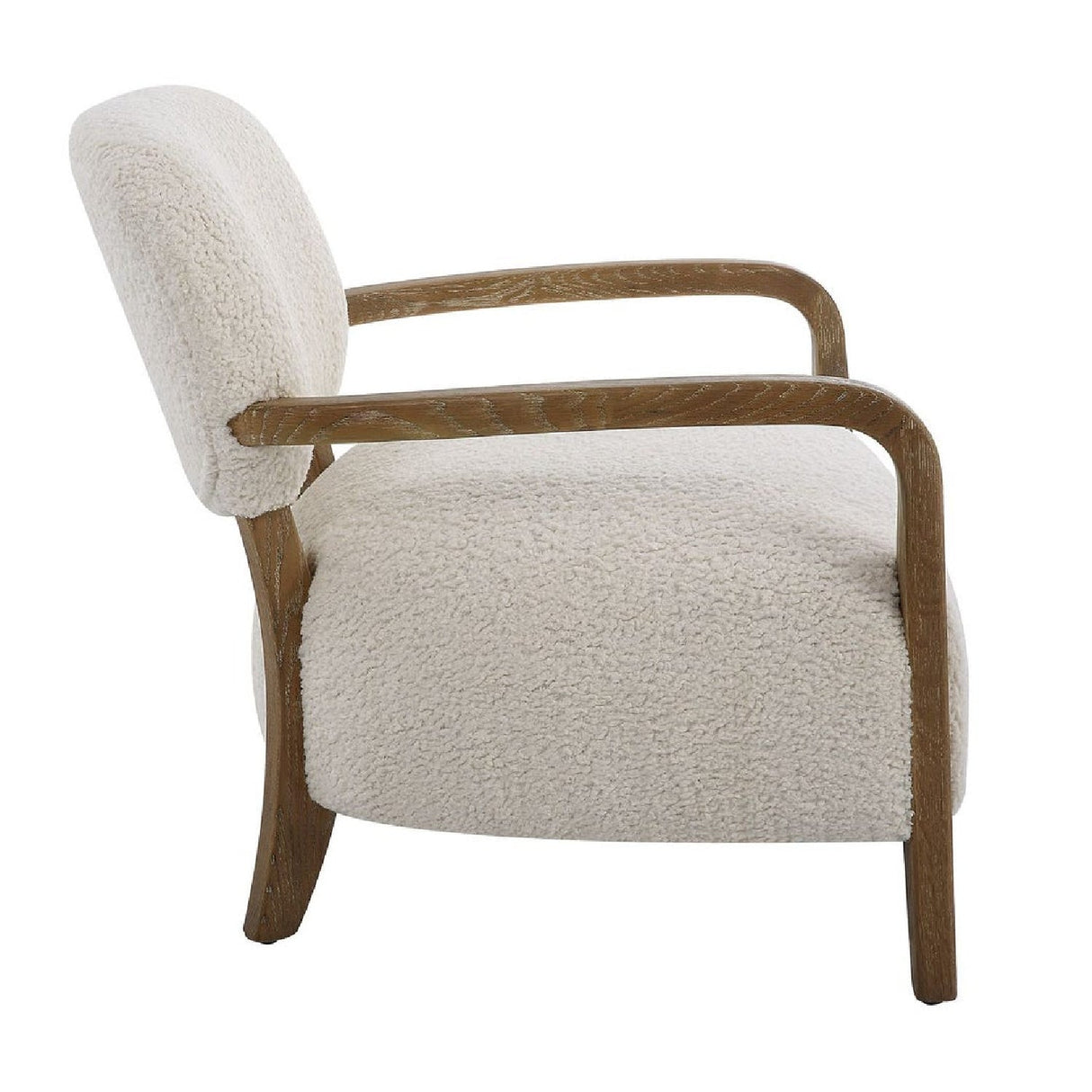 Cream Shearling Accent Chair by Uttermost Telluride, alternate view 4