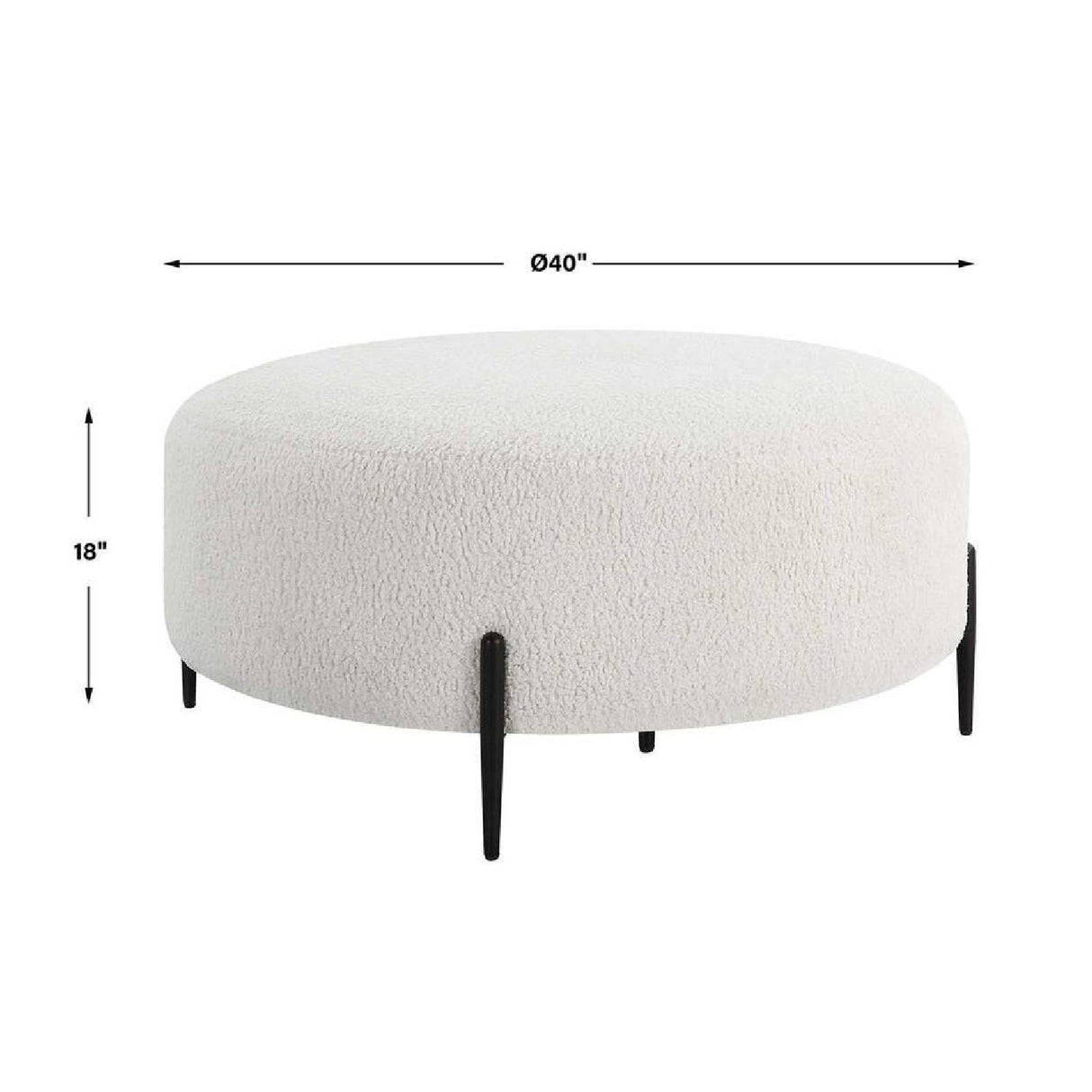Modern European furniture - White Shearling Ottoman - www.oroa.com