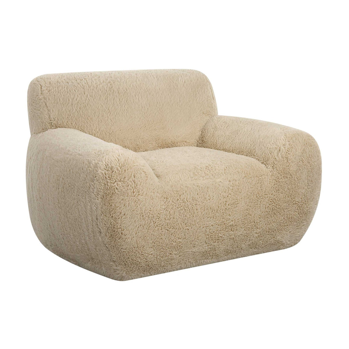 Cream Long-Haired Sheepskin Accent Chair by Uttermost Abide, alternate view 3