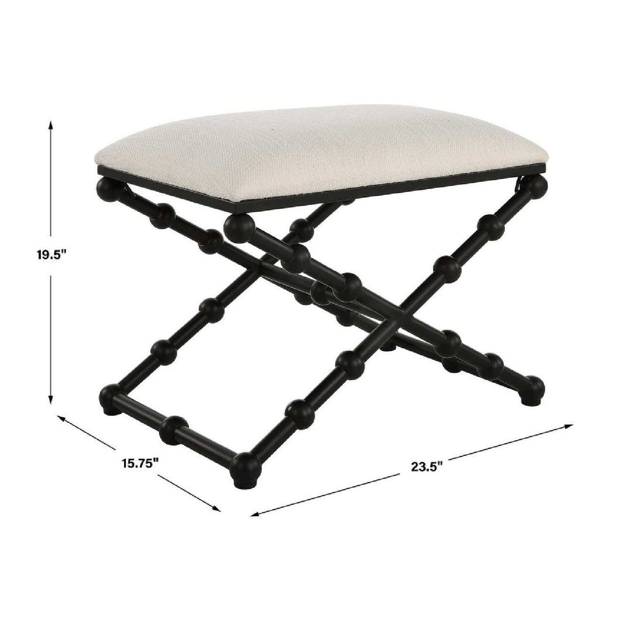White Seat Bench S by Uttermost Iron Drops, alternate view 5