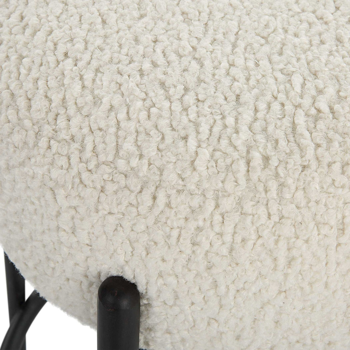 White Shearling Counter Stool by Uttermost Arles, alternate view 4