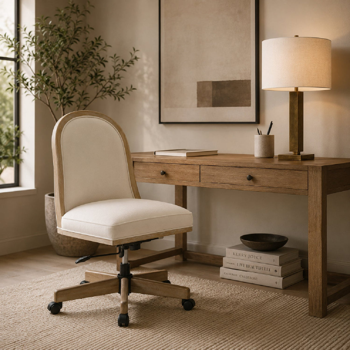 Modern European furniture - Oak Framed Desk Chair - www.oroa.com