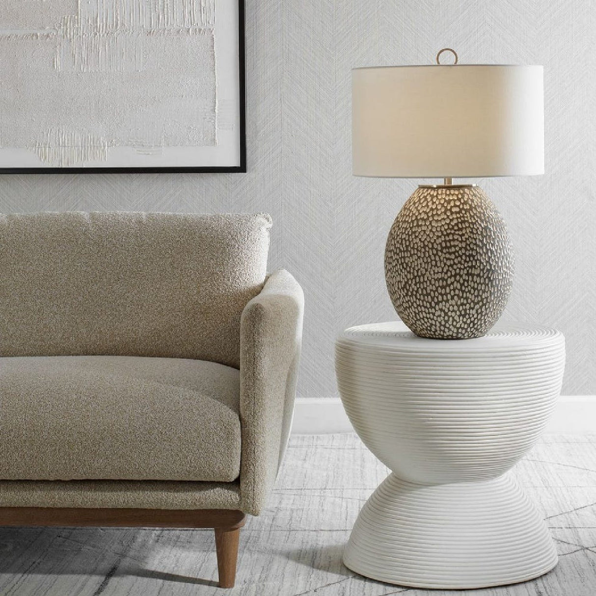 Modern European furniture - Rattan Hourglass Side Table - www.oroa.com