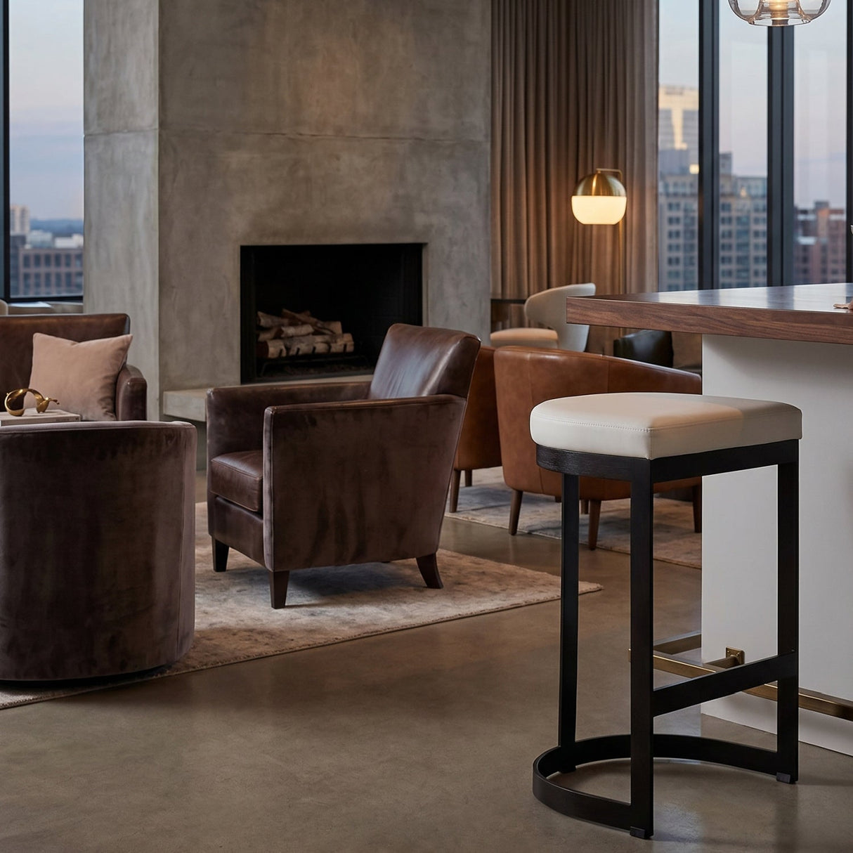Modern European furniture - Iron Arched Counter Stool - www.oroa.com