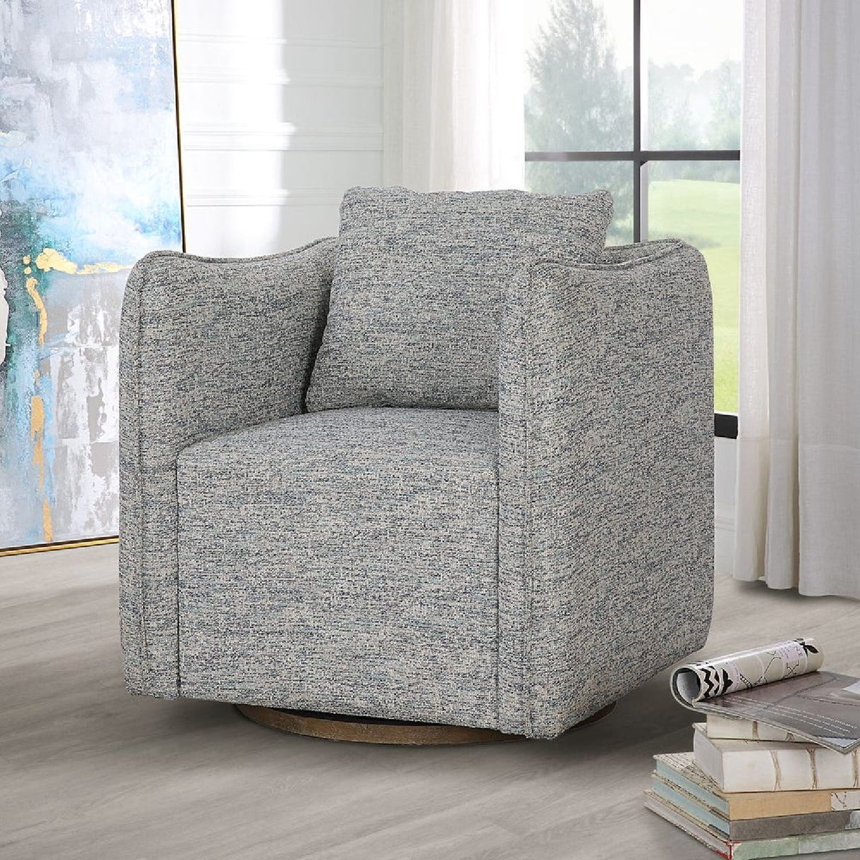 Modern European furniture - Flanged Edge Swivel Chair - www.oroa.com