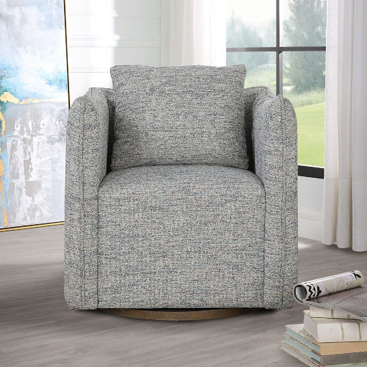 Modern European furniture - Flanged Edge Swivel Chair - www.oroa.com